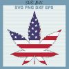 4Th July American Flag Weed Svg