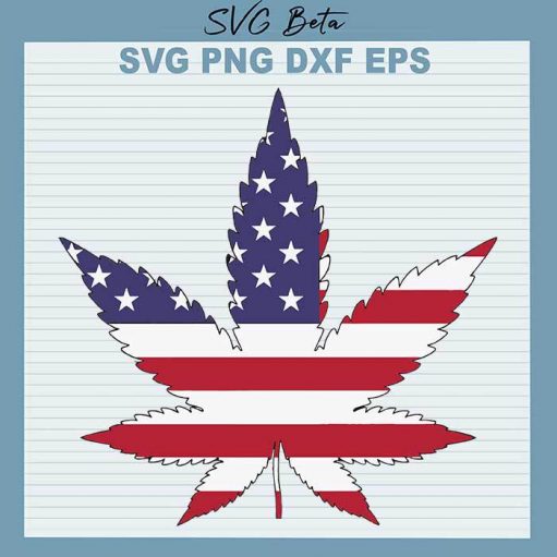 4th July American Flag Weed svg