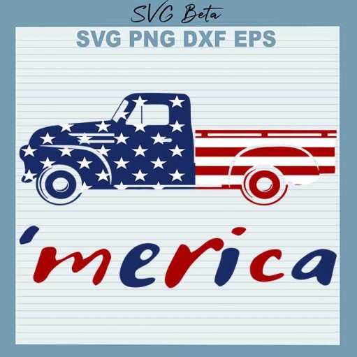 4th of July Car Merica svg