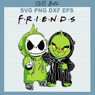 Grinch And Jack Skellington Friends SVG, Baby Grinch And Jack ...