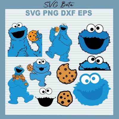 Cookie Monster Sesame Street SVG, Cookie Monster Bundle SVG, Sesame ...