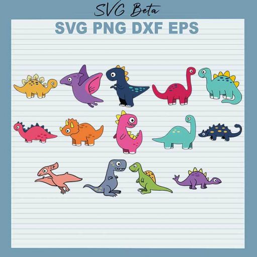 Baby Dinosaur Bundle Svg