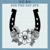 Floral Horseshoe Svg