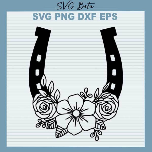 Floral Horseshoe svg