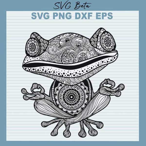 Yoga Namaste Mandala Frog svg