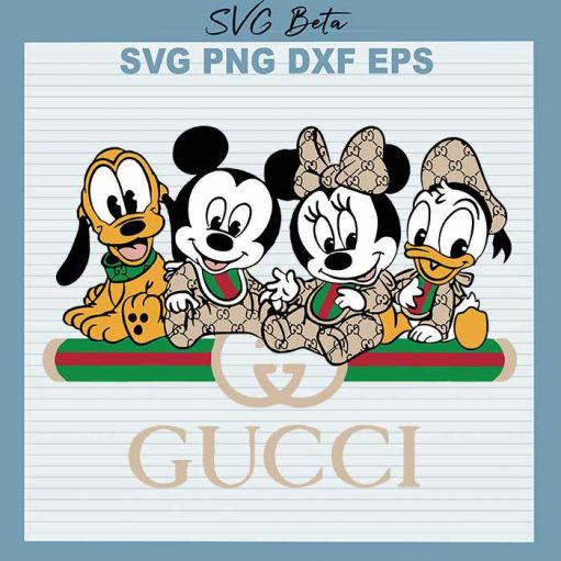 Disney Mickey Mouse And Friend Gucci Svg