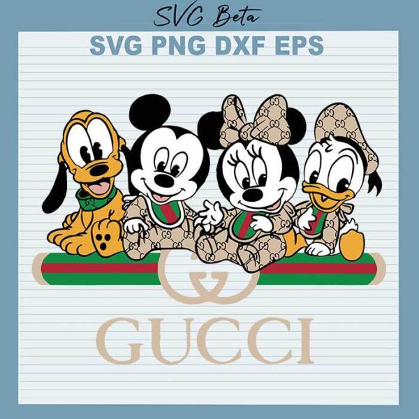 Disney Mickey Mouse And Friend Gucci svg