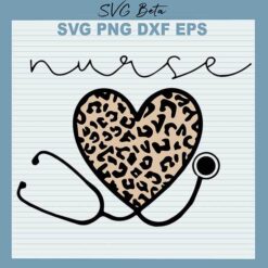 Leopard Heart Stethoscope svg