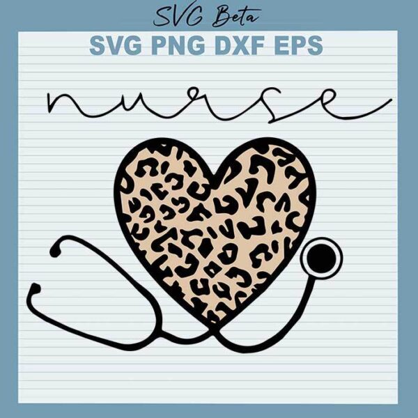 Leopard Heart Stethoscope svg