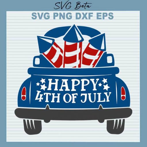 Happy 4th of July Truck svg