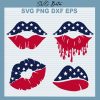 Drippings American Flag Lips Bundle Svg