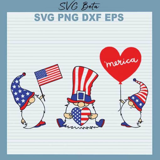 4th of July Gnome Merica SVG, 4th of July SVG, Gnome Patriotic SVG, 4th of July Merica SVG, 4th of July America SVG