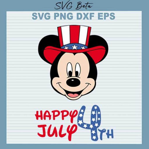 Mickey Happy 4th of July svg