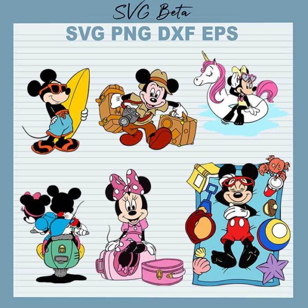 Mickey and minnie summer svg