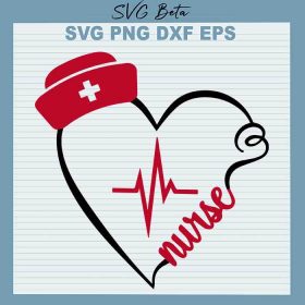 Heartbeat nurse SVG, Heart Nurse SVG, Medical SVG, Medical heartbeat SVG