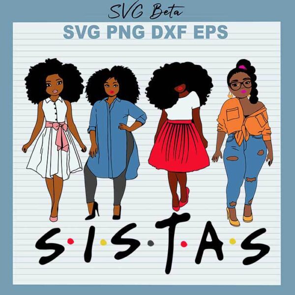 Black Girl Sistas friends SVG