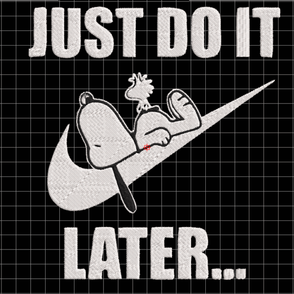 Snoopy just do it embroidery design