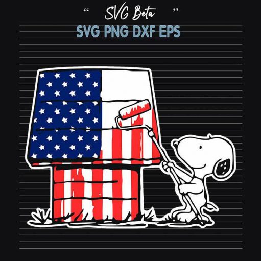 Snoopy 4th of July SVG, Peanut Snoopy 4th of July SVG, Snoopy House SVG, Snoopy American Flag SVG