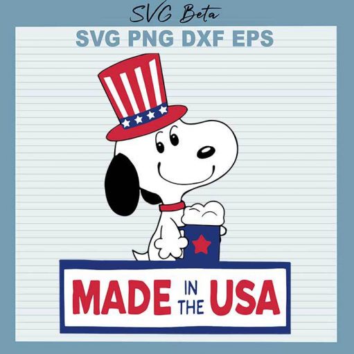 Snoopy Made In The USA SVG, Peanut Snoopy 4th of July SVG, Snoopy SVG, Snoopy American Flag SVG, Independence Day Snoopy SVG