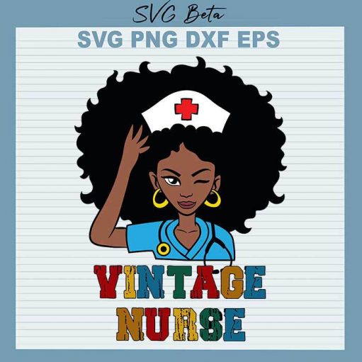 Black Vintage Nurse Svg