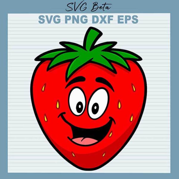 Strawberry smile face SVG