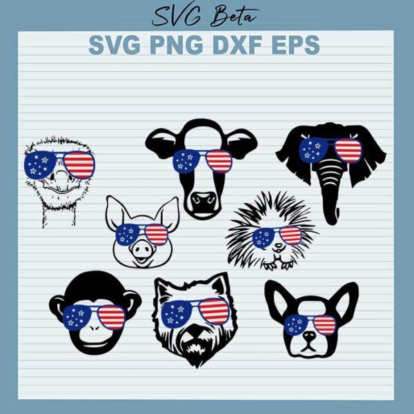 4th of July Animals Bundle svg