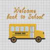 School bus back to school Embroidery Design