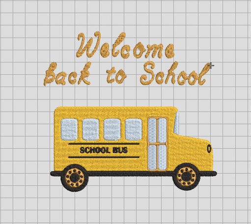 School Bus Back To School Embroidery Design