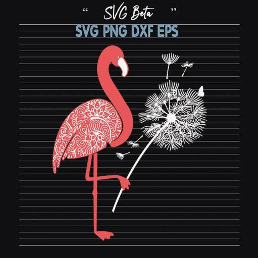 Flamingo With Dandelion svg