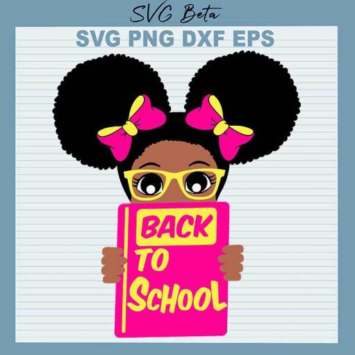 Black Girl Back To School Svg