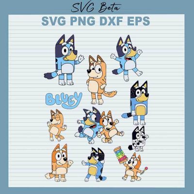 Bluey Dog Bundle SVG, Bluey Heeler And Bingo Heeler Bundle svg, Bluey ...