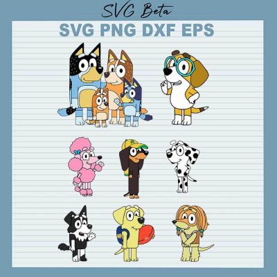 Bluey Dog Bundle SVG, Bluey Heeler And Bingo Heeler Bundle svg, Bluey ...