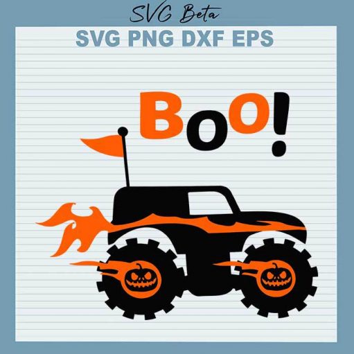 Halloween Boo Monster Truck Svg