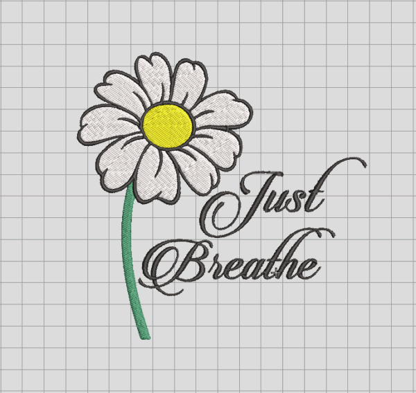 Just breathe daisy flower embroidery