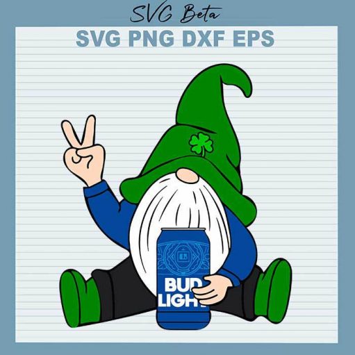 Bud Light Gnome SVG, Gnome Beer SVG, Beer Day SVG, Patrick's Day SVG, Bud Light Beer Cut Files