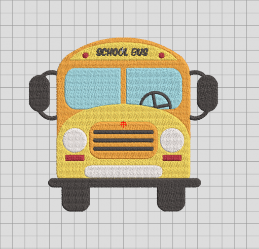 School bus Embroidery Design