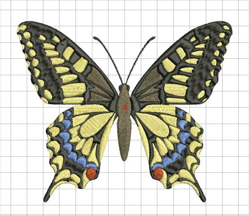 Bufterfly color Embroidered design