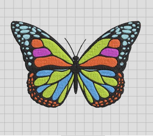 Bufterfly Color Embroidered Design