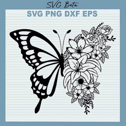 Floral Butterfly SVG