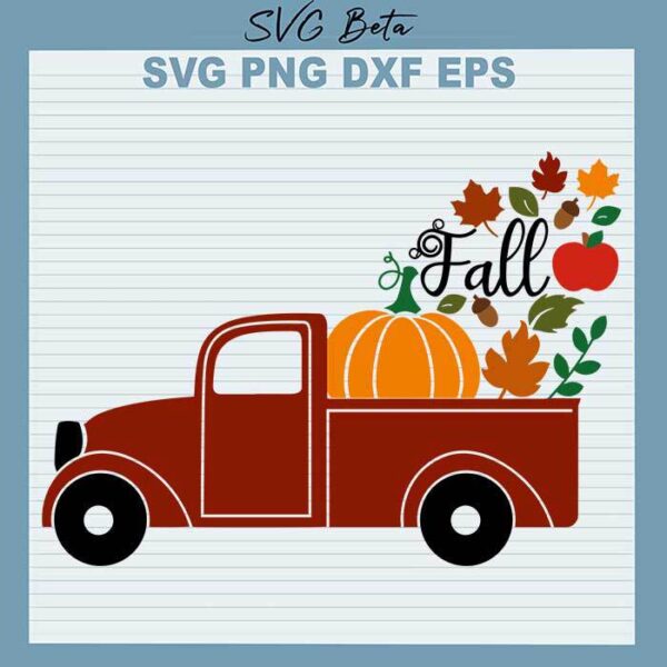 Pumpkin Fall Truck svg