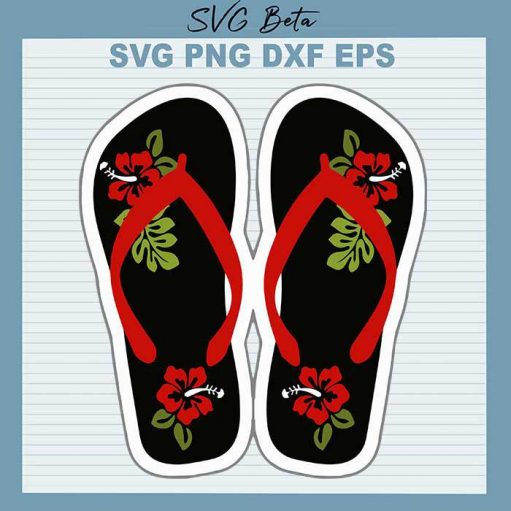 Hibiscus Flip Flops SVG, Summer Flip Flops SVG, Flip Flops SVG Cut Files