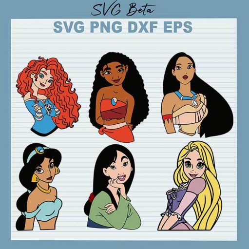 Disney Princess Character SVG, Disney Princess Jasmine SVG, Disney Bundle SVG Cut Files