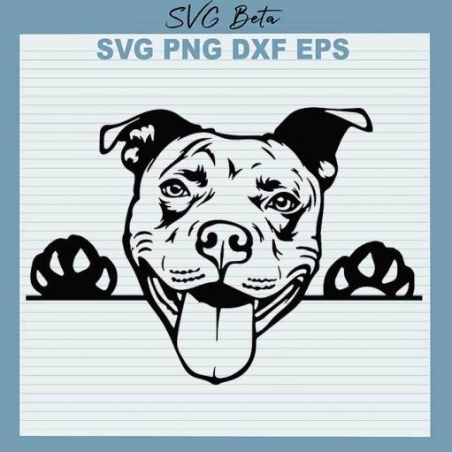 Pitbull peeking dog breed svg