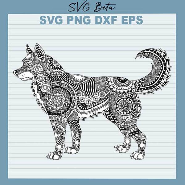 Mandala Zentangle Dog svg