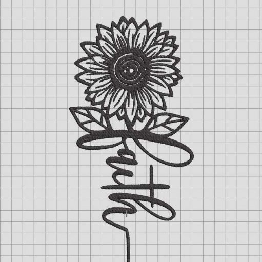 faith sunflower Embroidery