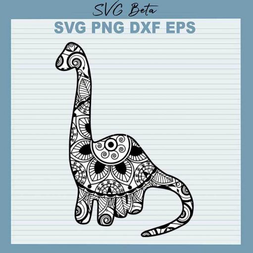 Mandala Long Neck Dinosaur svg