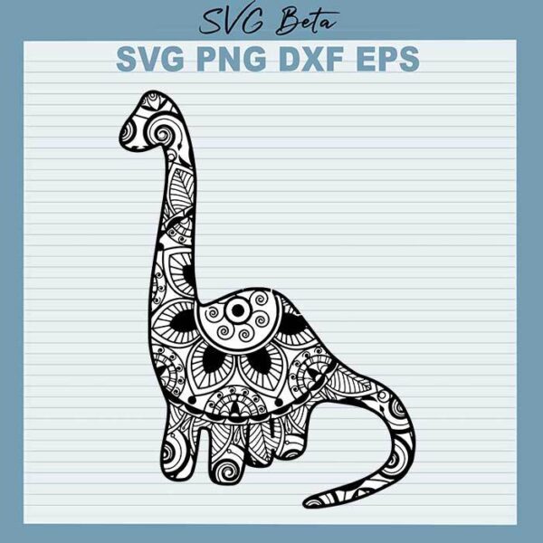 Mandala Long Neck Dinosaur svg
