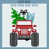 Jeep With Christmas Tree svg