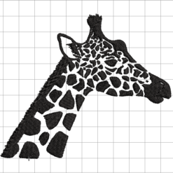 Giraffe face Embroidery Design