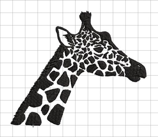 Giraffe Face Embroidery Design